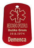 Medicinska ID tablica  demenca