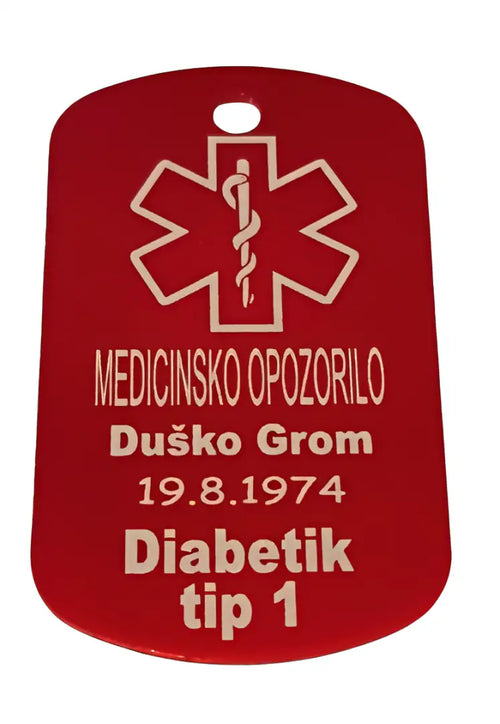 Medicinska ID tablica diabetik