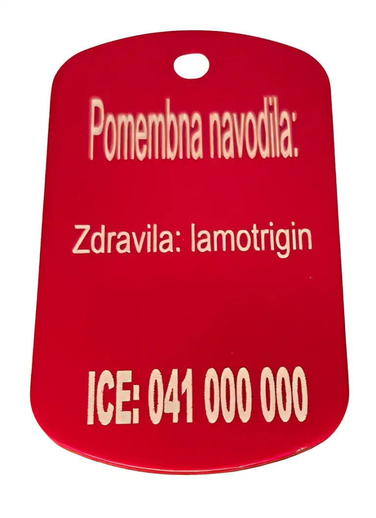 Medicinska ID tablica iz aluminija