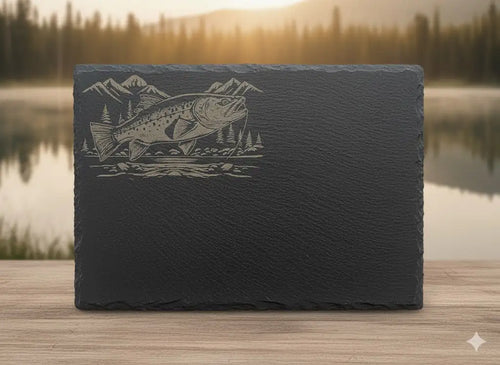 Postrežna deska z motivom riba kot personalizirano darilo