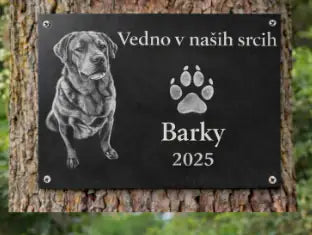 Memorial Plaque for Dog – Custom Engraved with Photo, Name and Date