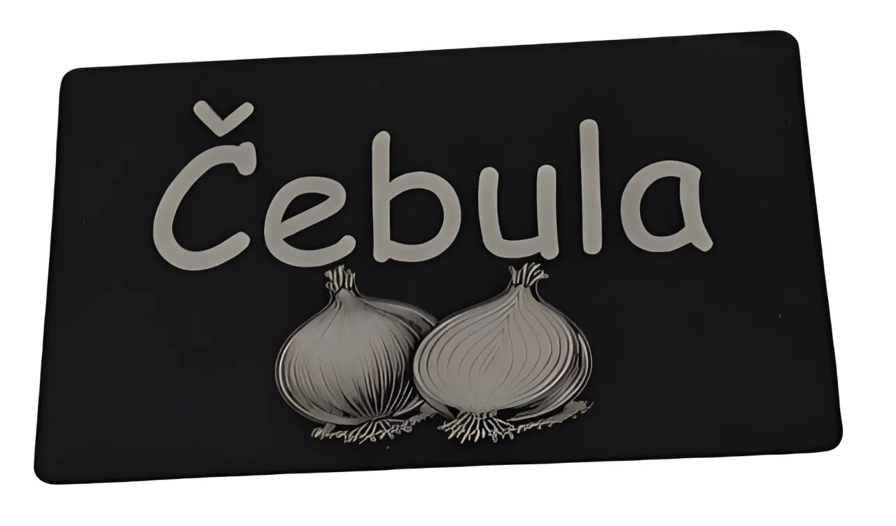 Personalizirana vrtna tablica Čebula z gravirano ilustracijo čebule za označevanje zelenjave.