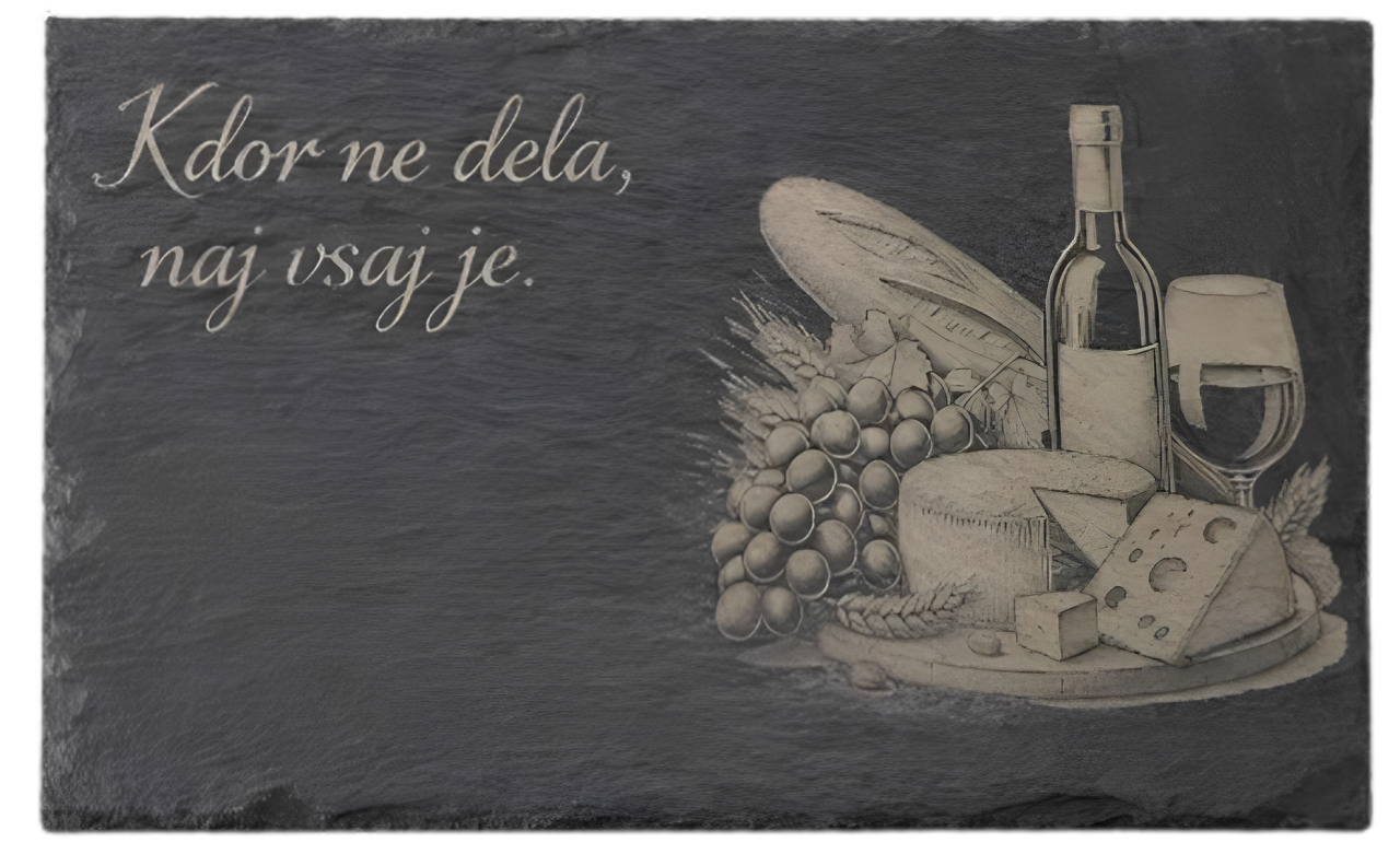 Postrežna deska Kdor ne dela, naj vsaj je.