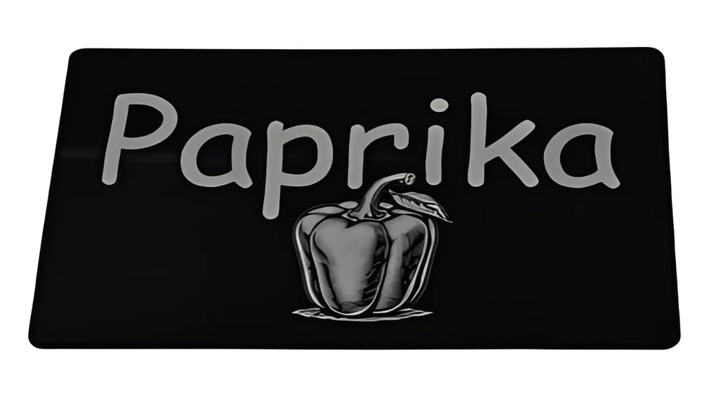 vrtna tablica Paprika z gravirano ilustracijo paprike za označevanje zelenjave.