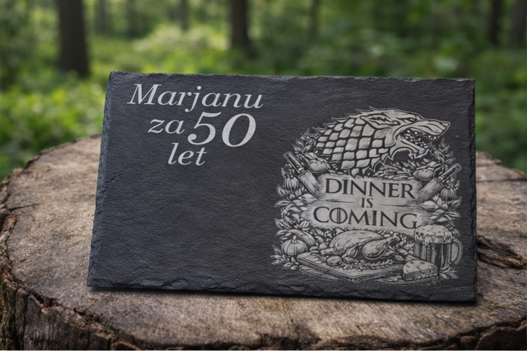 Unikatna gravirana deska iz skrilavca za serviranje, osebno darilo